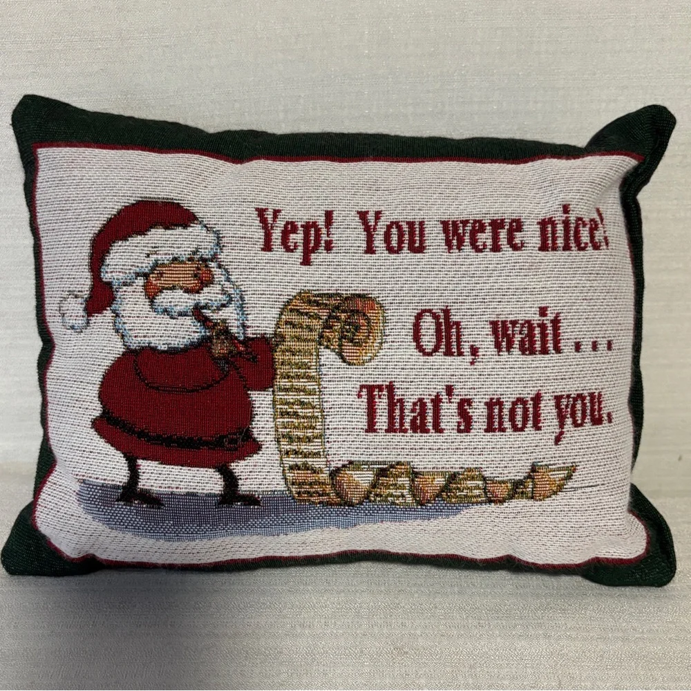 Cozy Xmas Throw Blanket 48X60” & Santa Claus Pillow red gray yellow white
